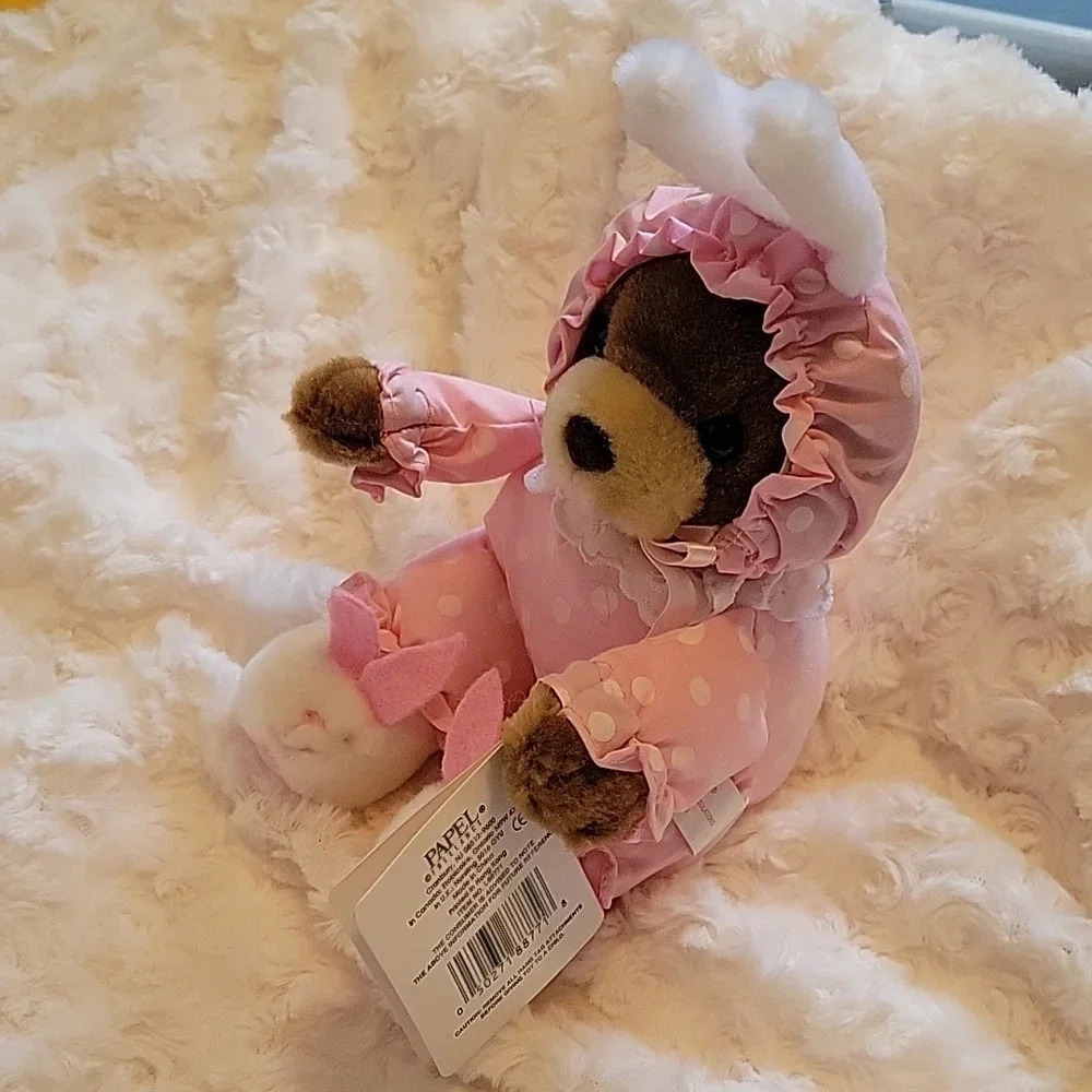 🌴3/$15🌴 Vintage Pink Polka Dot Papel Bearly Bunny Jr in costume kids - Picture 6 of 15
